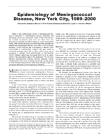 Epidemiology of Meningococcal Disease New York City 19892000