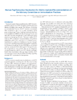 Human Papilloma Virus Vaccination for Adults Updated Recommendations of the Advisory Committee on Immunization Practices