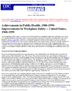 Improvements in Workplace SafetyUnited States 19001999