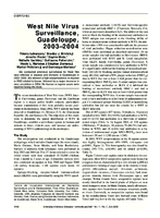 West Nile Virus Surveillance Guadeloupe 20032004