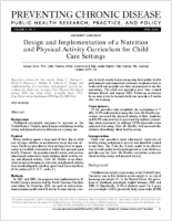 Design and Implementation of a Nutrition and Physical Activity Curriculum for Child Care Settings