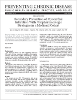 Secondary Prevention of Myocardial Infarction With Nonpharmacologic Strategies in a Medicaid Cohort