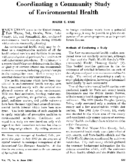 Coordinating a community study of environmental health