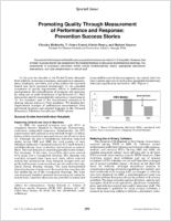Promoting quality through measurement of performance and response prevention success stories