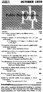 Public Health Reports  v 85 no 10  table of contents
