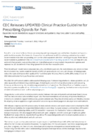 CDC releases updated clinical practice guideline for prescribing opioids for pain  expanded recommendations support clinicians and patients improve patient care and safety  press release  embargoed until Thursday November 3 2022 100 pm ET