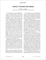 Anthrax A possible case history