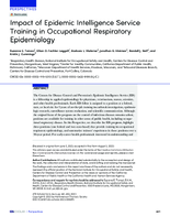 Impact of Epidemic Intelligence Service Training in Occupational Respiratory Epidemiology