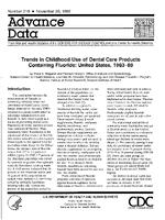 Trends in Childhood Use of Dental Care Products Containing Fluoride United States 198389