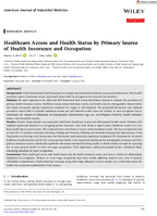 Healthcare Access and Health Status by Primary Source of Health Insurance and Occupation