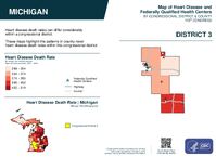 MI Congressional District 03 Heart Disease and Federally Qualified Health Centers Map 119th Congress