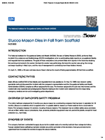 Stucco Mason Dies in Fall from Scaffold FACE 8935