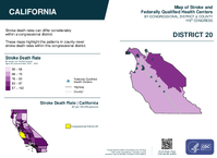 CA Congressional District 20 Stroke and Federally Qualified Health Centers Map 119th Congress