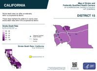 CA Congressional District 15 Stroke and Federally Qualified Health Centers Map 119th Congress