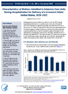 Characteristics of Mothers Admitted to Intensive Care Units During Hospitalization for Delivery of a Liveborn Infant United States 20202022
