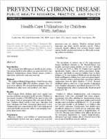 Health Care Utilization by Children With Asthma