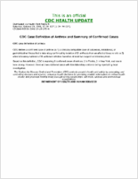 CDC Case Definition of Anthrax and Summary of Confirmed Cases Saturday October 20 2001 1339 EDT 139 PM EDT