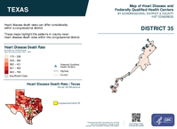 TX Congressional District 35 Heart Disease and Federally Qualified Health Centers Map 119th Congress