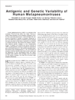 Antigenic and Genetic Variability of Human Metapneumoviruses