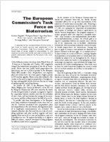 The European Commissions Task Force on Bioterrorism