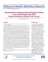 Characteristics of asthma visits to physician offices in the United States 20122015 National Ambulatory Medical Care Survey