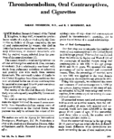 Thromboembolism Oral Contraceptives And Cigarettes