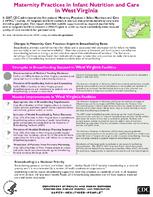 Maternity Practices in Infant Nutrition and Care mPINC in West Virginia 2010