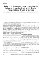 Primary Pneumocystis Infection in Infants Hospitalized with Acute Respiratory Tract Infection