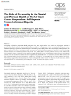 The Role of Personality in the Mental and Physical Health of World Trade Center Responders SelfReports Versus InformantReports