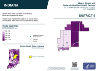 IN Congressional District 05 Stroke and Federally Qualified Health Centers Map 119th Congress