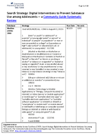 Substance Use Digital Interventions to Prevent Substance Use among Adolescents Search Strategy