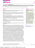 US Workers SelfReported Mental Health Outcomes by Industry and Occupation