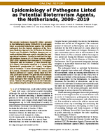 Epidemiology of Pathogens Listed as Potential Bioterrorism Agents the Netherlands 20092019