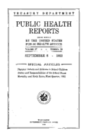 Public Health Reports  v 37  no 36  cover