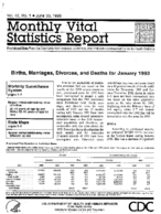 Births marriages divorces and deaths for January 1993