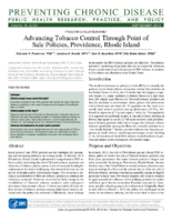 Advancing Tobacco Control Through Point of Sale Policies Providence Rhode Island