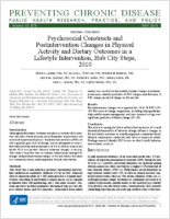 Psychosocial Constructs and Postintervention Changes in Physical Activity and Dietary Outcomes in a Lifestyle Intervention Hub City Steps 2010