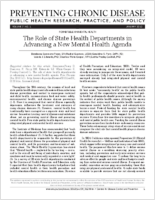 The Role of State Health Departments in Advancing a New Mental Health Agenda