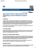 Apprentice Lineman Electrocuted while Upgrading a Power Distribution System FACE 8926