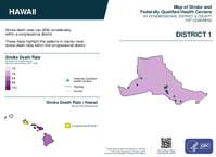 HI Congressional District 01 Stroke and Federally Qualified Health Centers Map 119th Congress