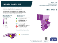 NC Congressional District 09 Stroke and Stroke Centers Map 118th Congress