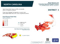 NC Congressional District 03 Heart Disease and Federally Qualified Health Centers Map 118th Congress