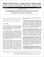Establishing Public Health Benchmarks for Physical Activity Programs
