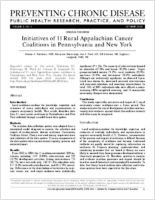 Initiatives of 11 Rural Appalachian Cancer Coalitions in Pennsylvania and New York