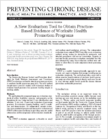A New Evaluation Tool to Obtain PracticeBased Evidence of Worksite Health Promotion Programs