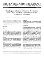 Lay Representations of Cancer Prevention and Early Detection Associations With Prevention Behaviors