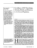 Surveillance Of HIV Knowledge Attitudes Beliefs And Behaviors In The General Population