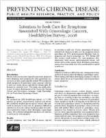 Intention to Seek Care for Symptoms Associated With Gynecologic Cancers Health Styles Survey 2008