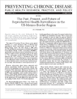 The Past Present and Future of Reproductive Health Surveillance in the USMexico Border Region