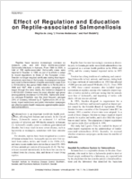 Effect of Regulation and Education on Reptileassociated Salmonellosis